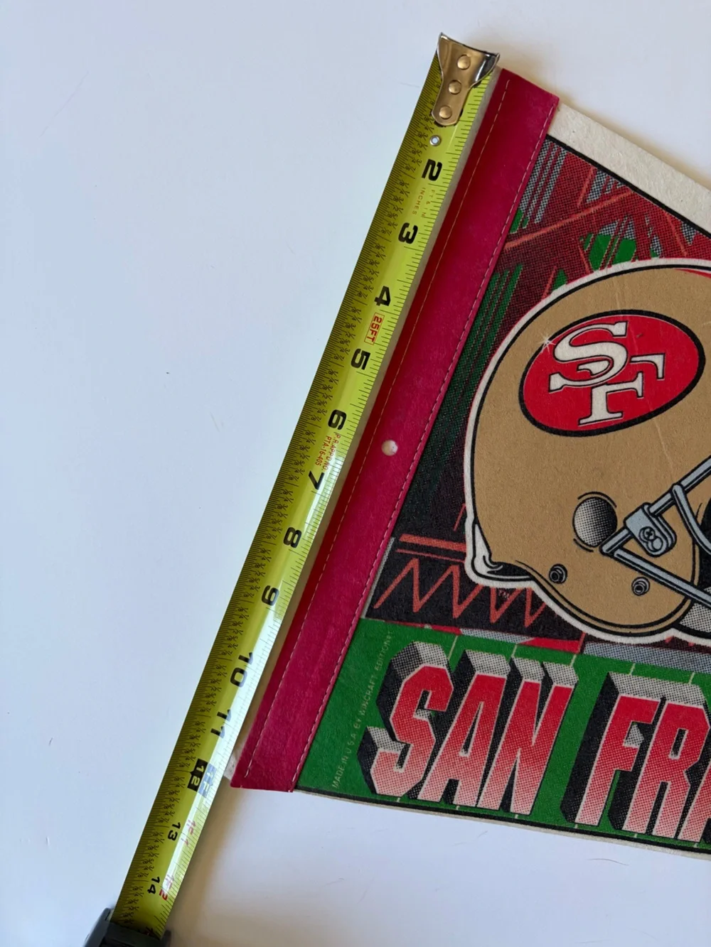 Vintage San Francisco 49ers Team Logo Felt Golden Gate Bridge Triangular Pennant